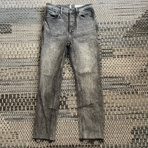 Rag & Bone Ladies Wren High Rise Slim Straight Jeans in Gray and Black Waist 26 - Picture 1 of 14